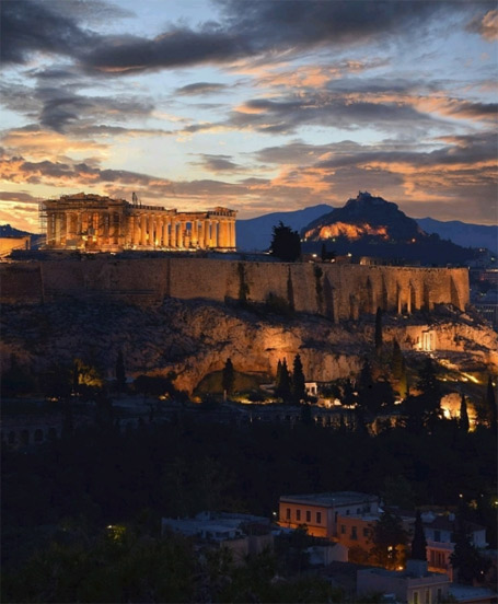 Athens at night