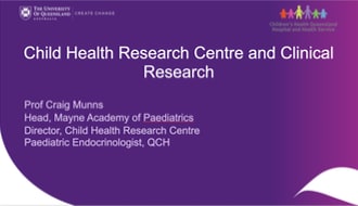 Child Health Research Presentation in Brisbane