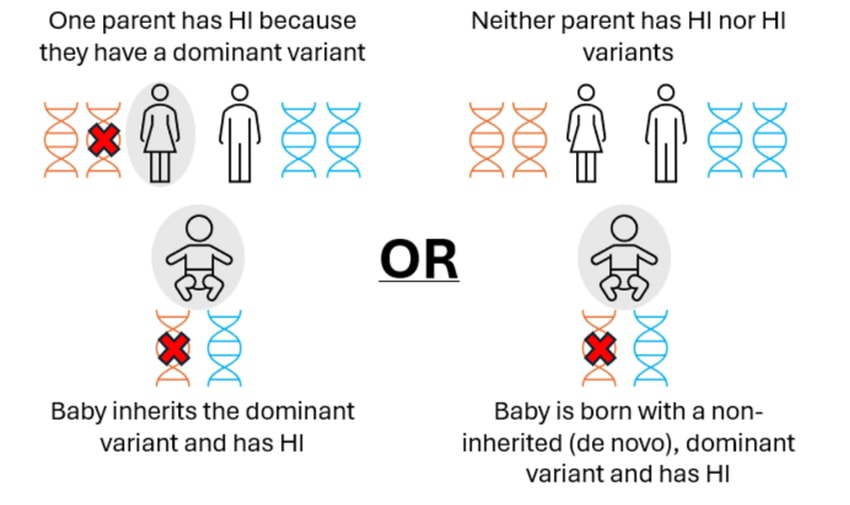 One or neither parent has HI