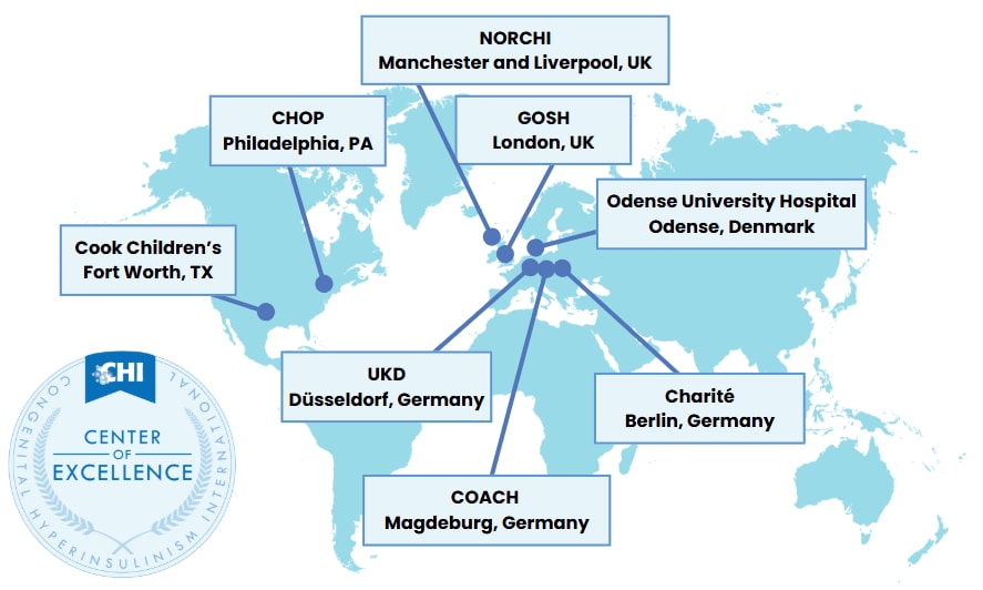 map of HI Centers of Excellence locations