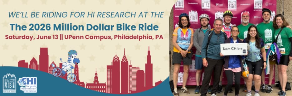 Team CHIbra riding in the Million Dollar Bike Ride 2026 to fund congenital hyperinsulinism research in Philadelphia